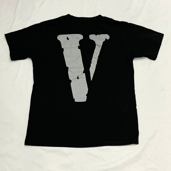 Vlone Staple T-Shirt Black/Grey Distressed Logo V Live Die Vlone Tee XL USA Made - Picture 6 of 6
